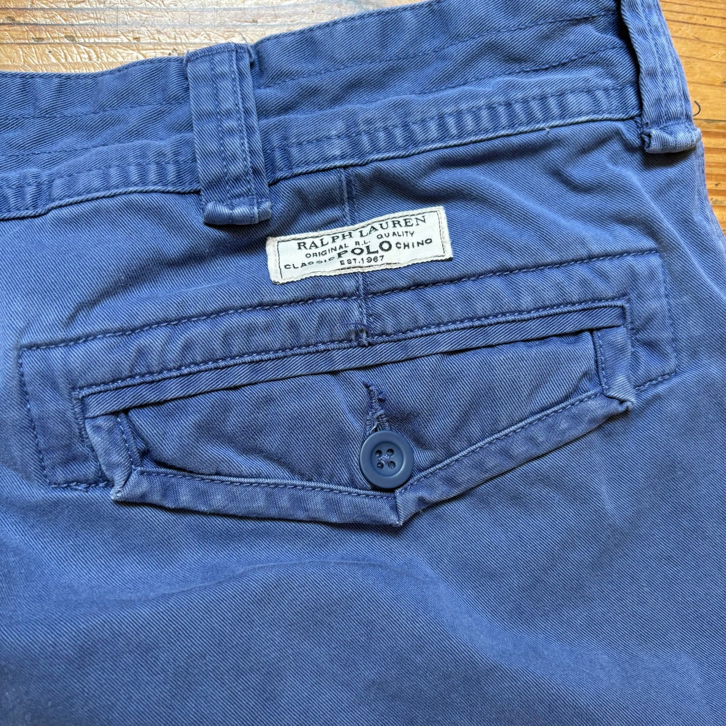 Polo Ralph Lauren blue cotton mens cargo shorts SIZE 44B