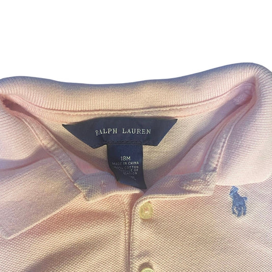 Ralph Lauren light pink ruffle bottom short sleeve dress SIZE 18M