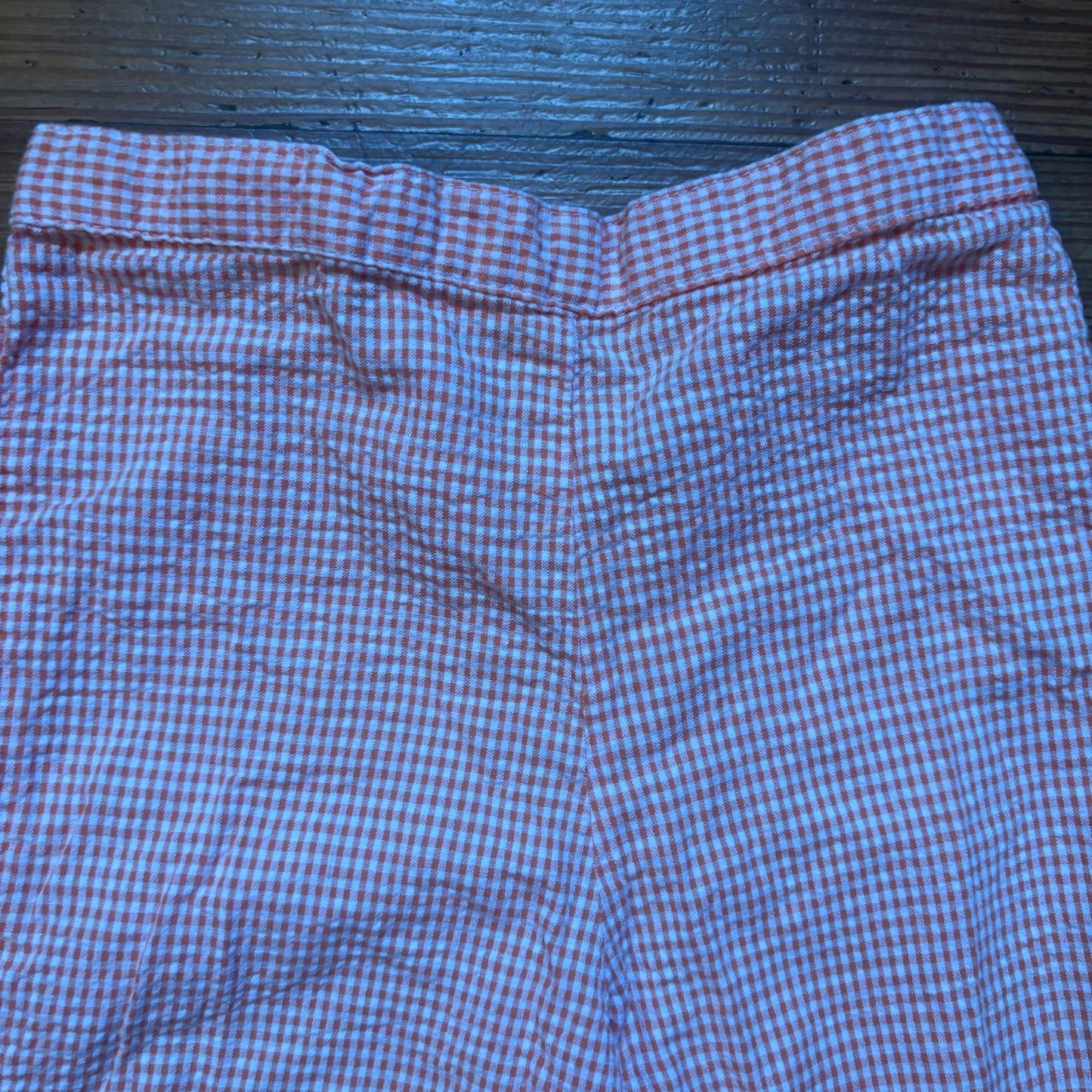Specialty Kids 90s orange white gingham ruffle bottom girls pants SIZE 6