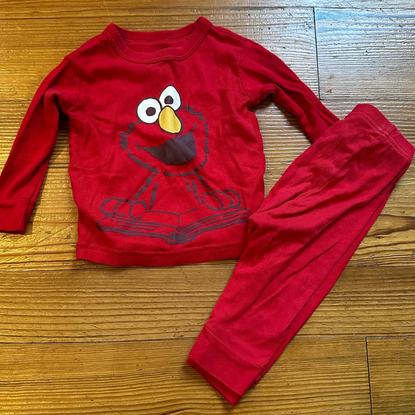 Gap red Sesame Street Elmo long sleeve pant pajama set SIZE 6-12M