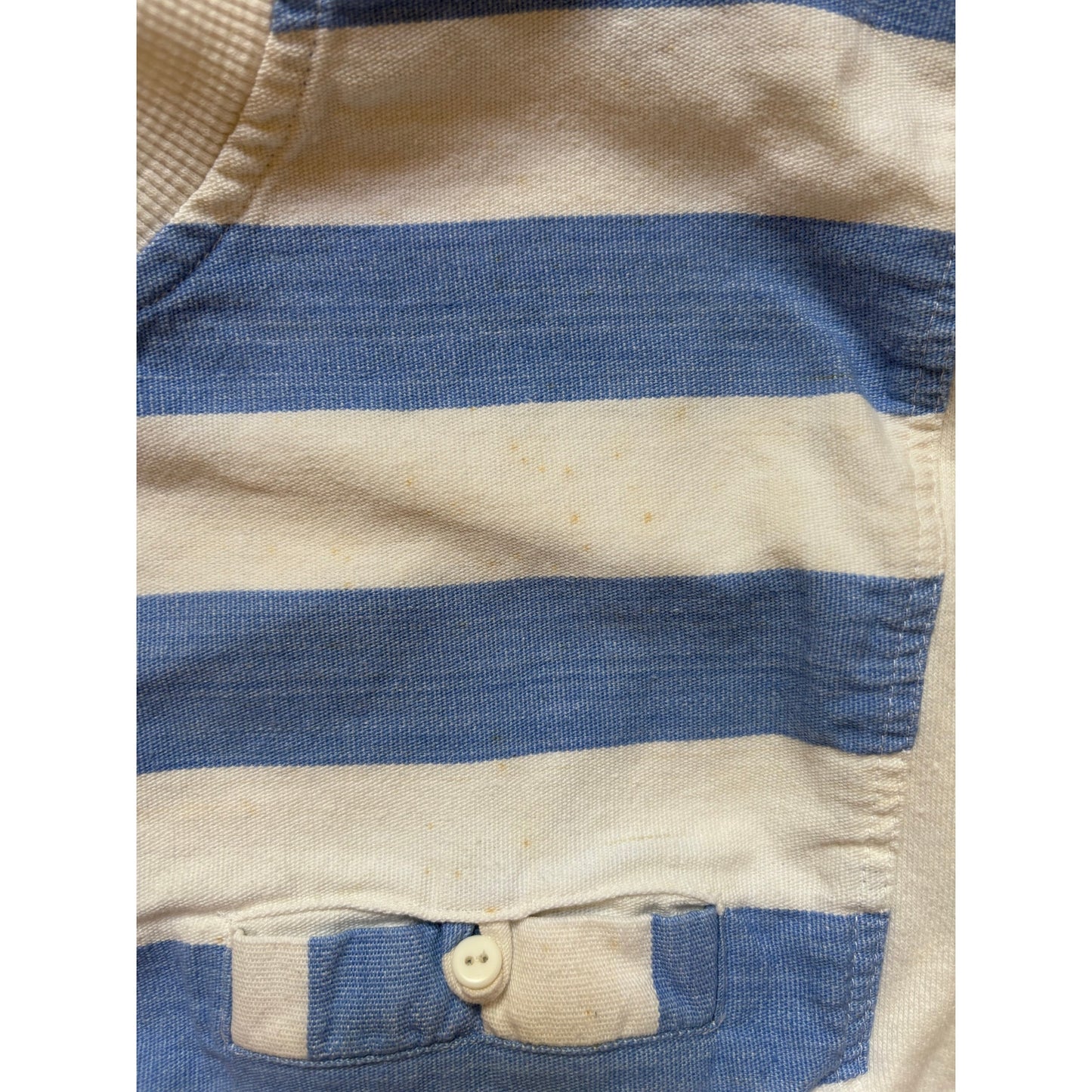 The Wilger Company vintage blue white striped nautical crew sweatshirt SIZE L