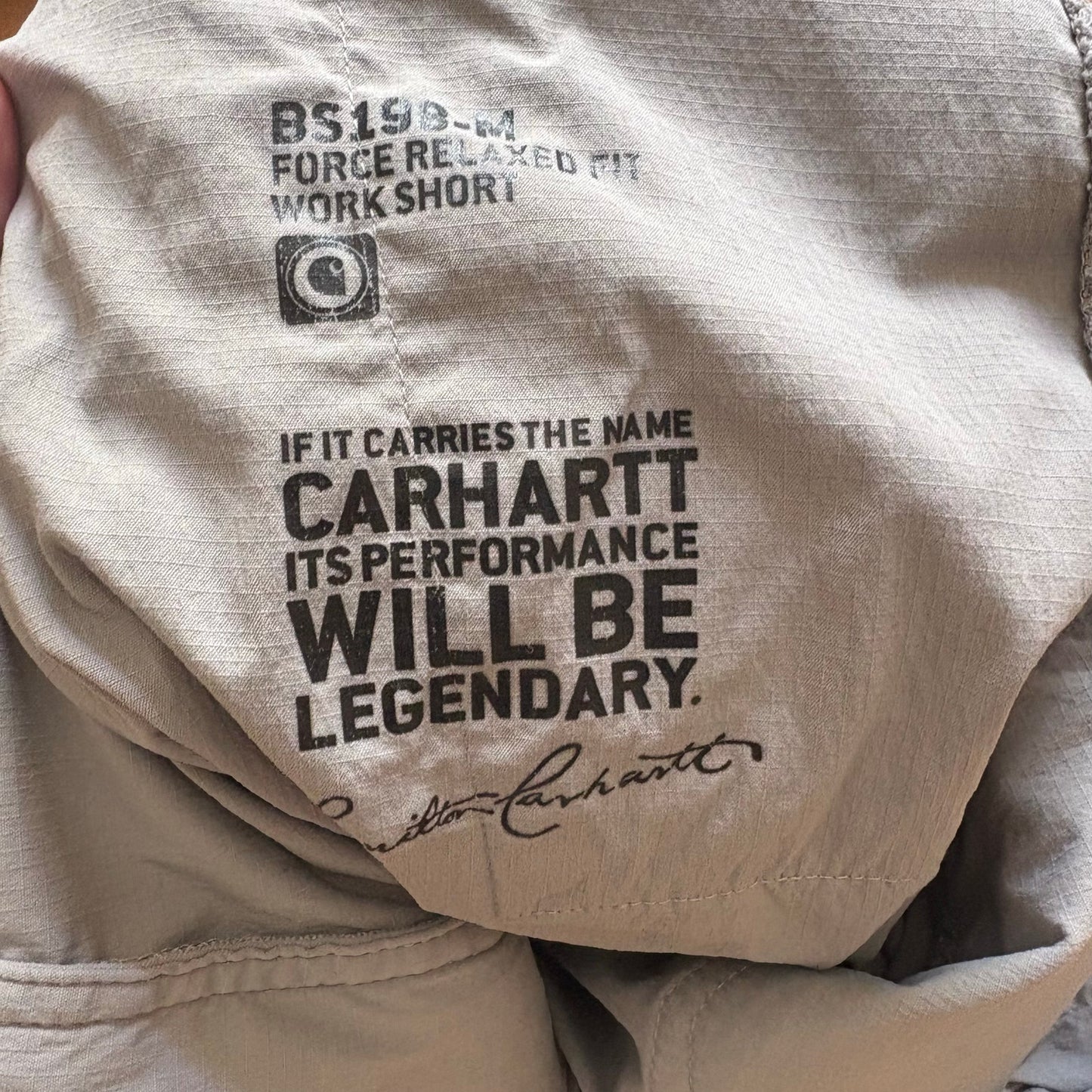 Carhartt light gray relaxed fit mens work shorts SIZE 40