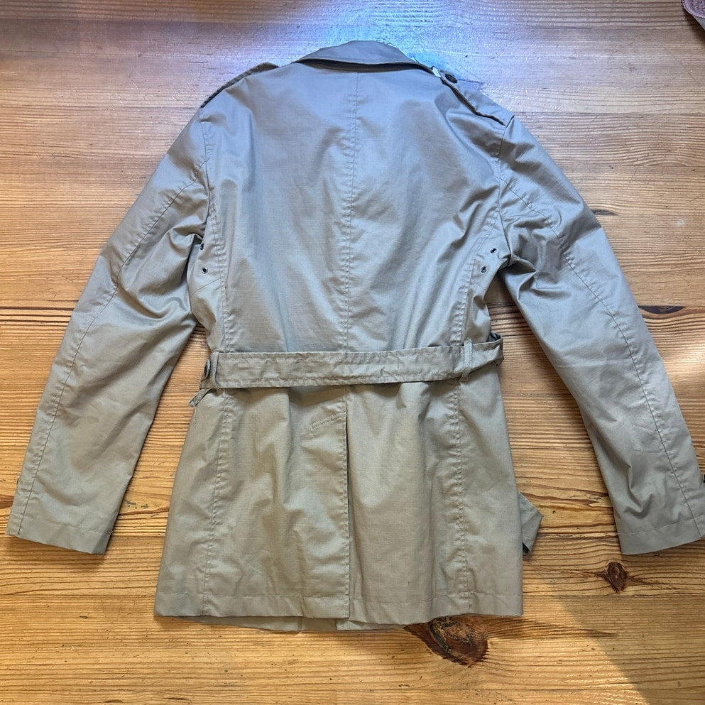 Coated Cloth tan womens belted trench coat SIZE M
