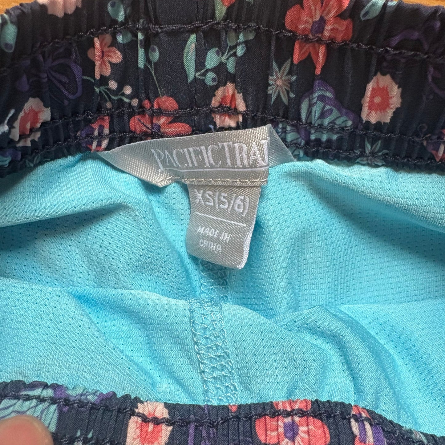Pacific Trail blue floral athletic lined elastic waist girls skort SIZE XS