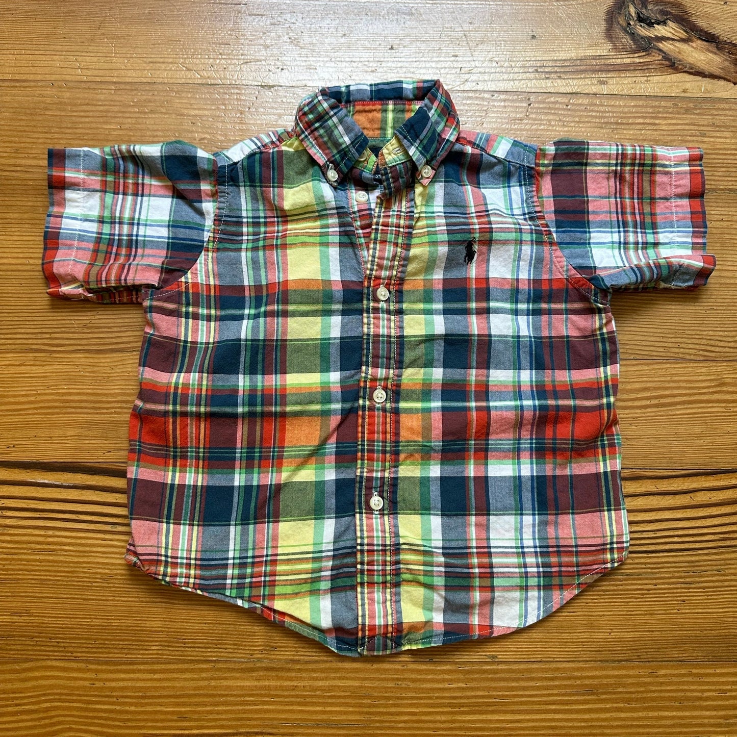 Ralph Lauren colorful checkered short sleeve button up shirt SIZE 2