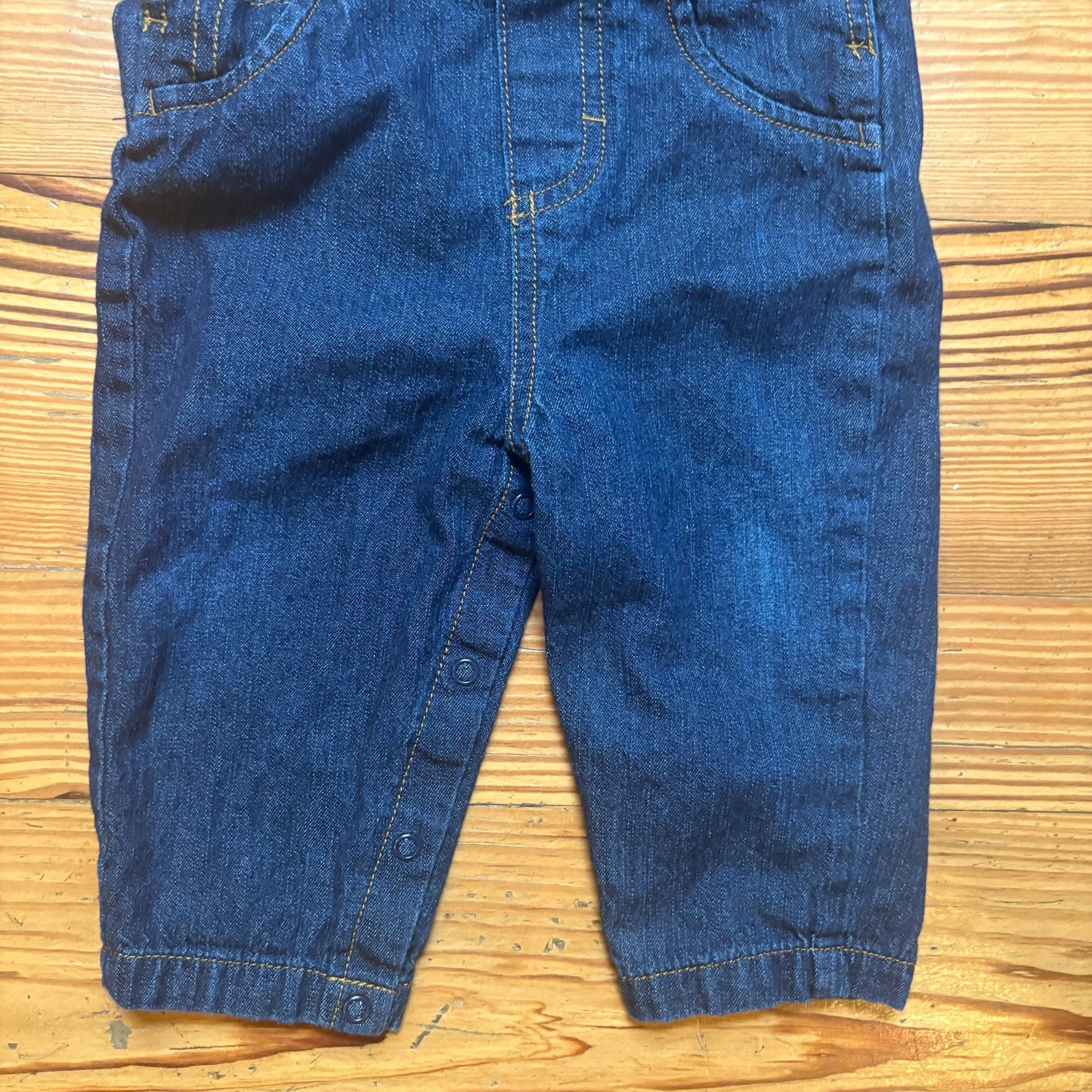Carter’s dark denim fire truck embroidered baby overalls SIZE 9M
