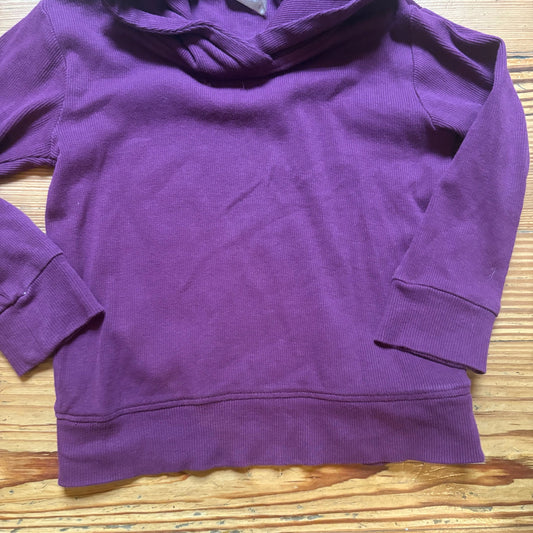 Kate Quinn Organics dark purple ribbed long sleeve hooded shirt SIZE 2T
