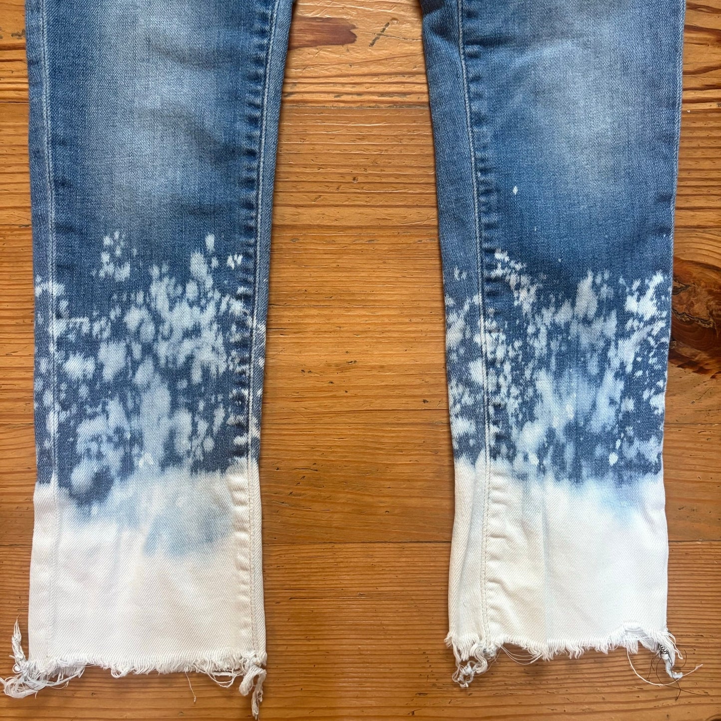 Polo Ralph Lauren medium wash splatter bleach skinny womens jeans SIZE 26