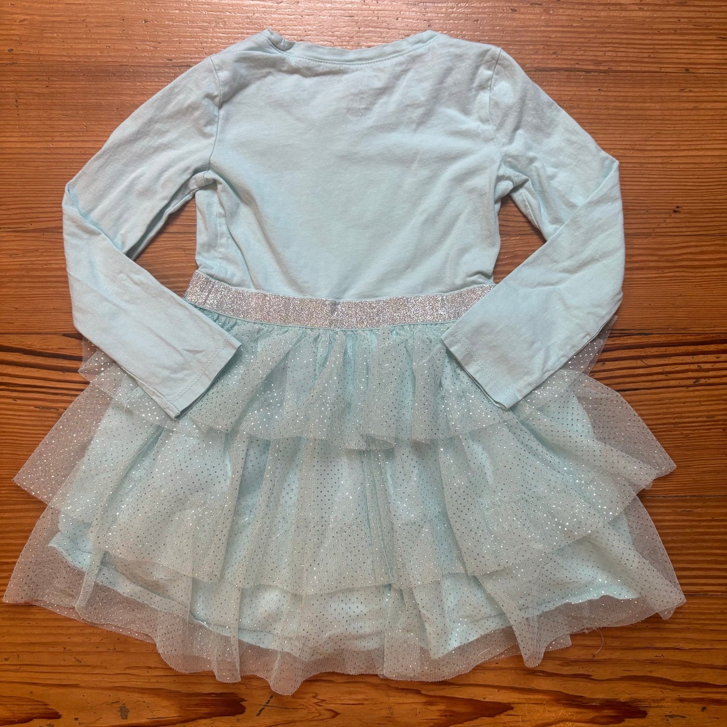 OshKosh B'gosh light blue snowflake tiered long sleeve tutu dress SIZE 3T
