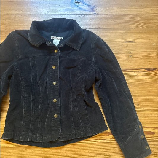 A.M.I. y2k black corduroy snap blazer short jacket SIZE M
