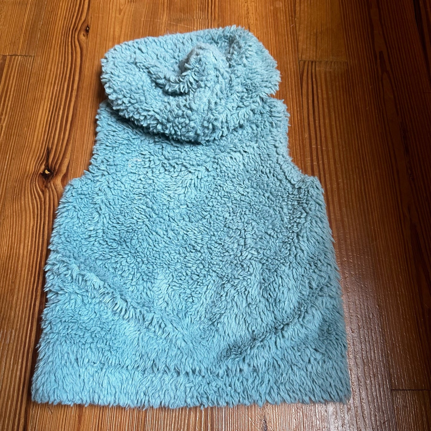 Mini Boden light blue fleece hooded vest SIZE 4