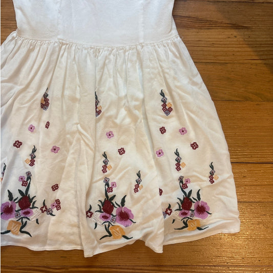 Altar'd State white sleeveless floral fit flare embroidered mini dress SIZE M