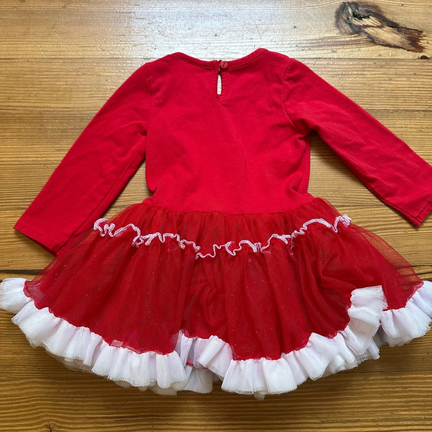 Counting Daisies red Merry Bright Christmas long sleeve tutu dress SIZE 18M