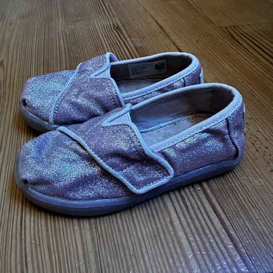 Toms pink glitter slip on shoes SIZE 7