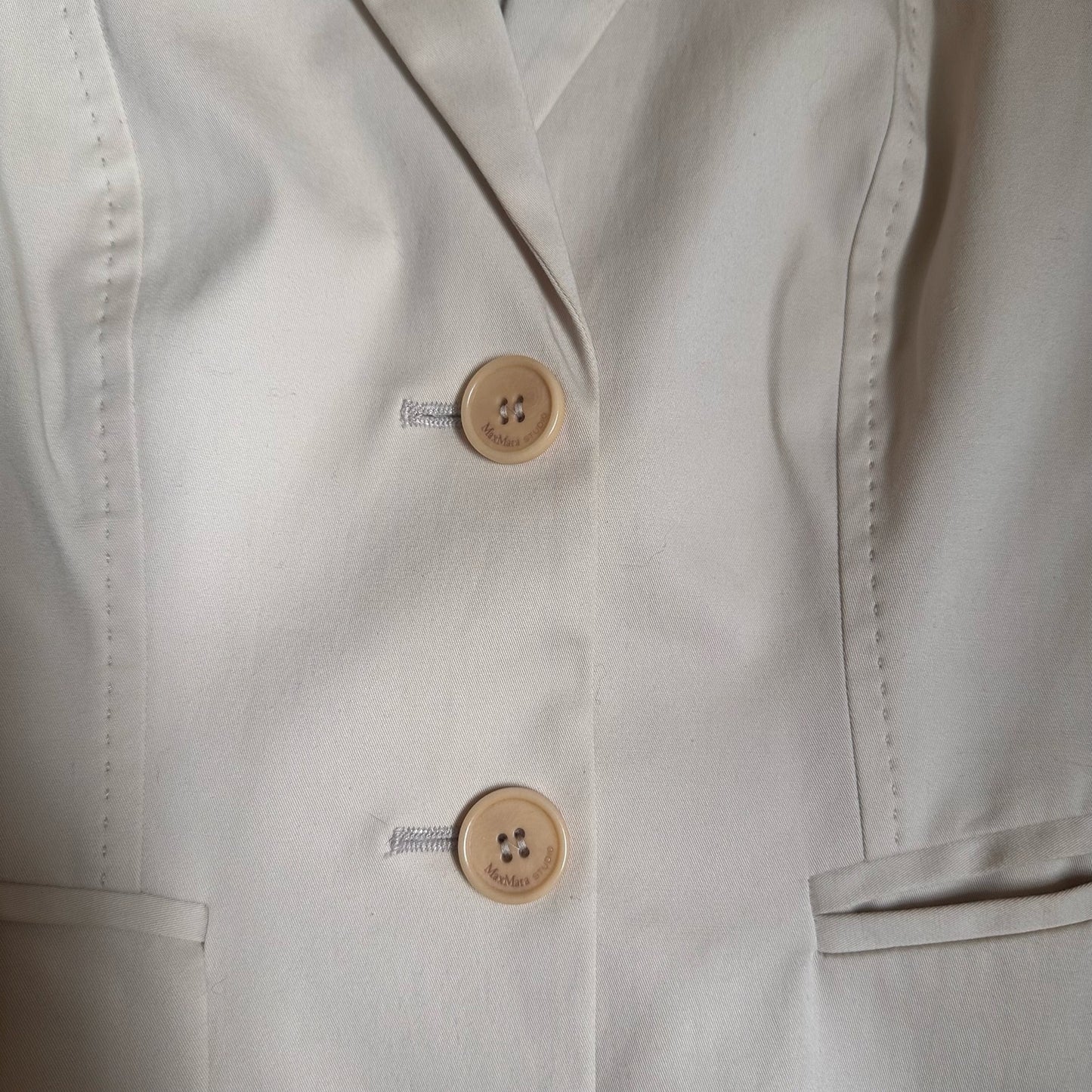 Max Mara beige quarter sleeve womens blazer jacket SIZE 2