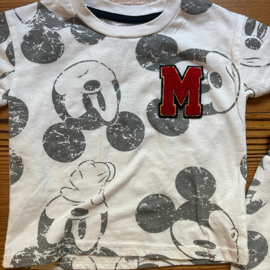Disney Mickey Mouse white gray graphic short sleeve short baby set SIZE 18M