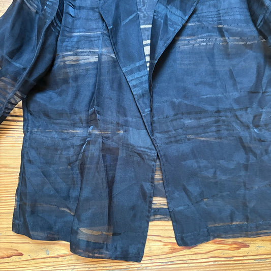 NWT Chico's sheer striped long sleeve open cardigan blazer SIZE 12