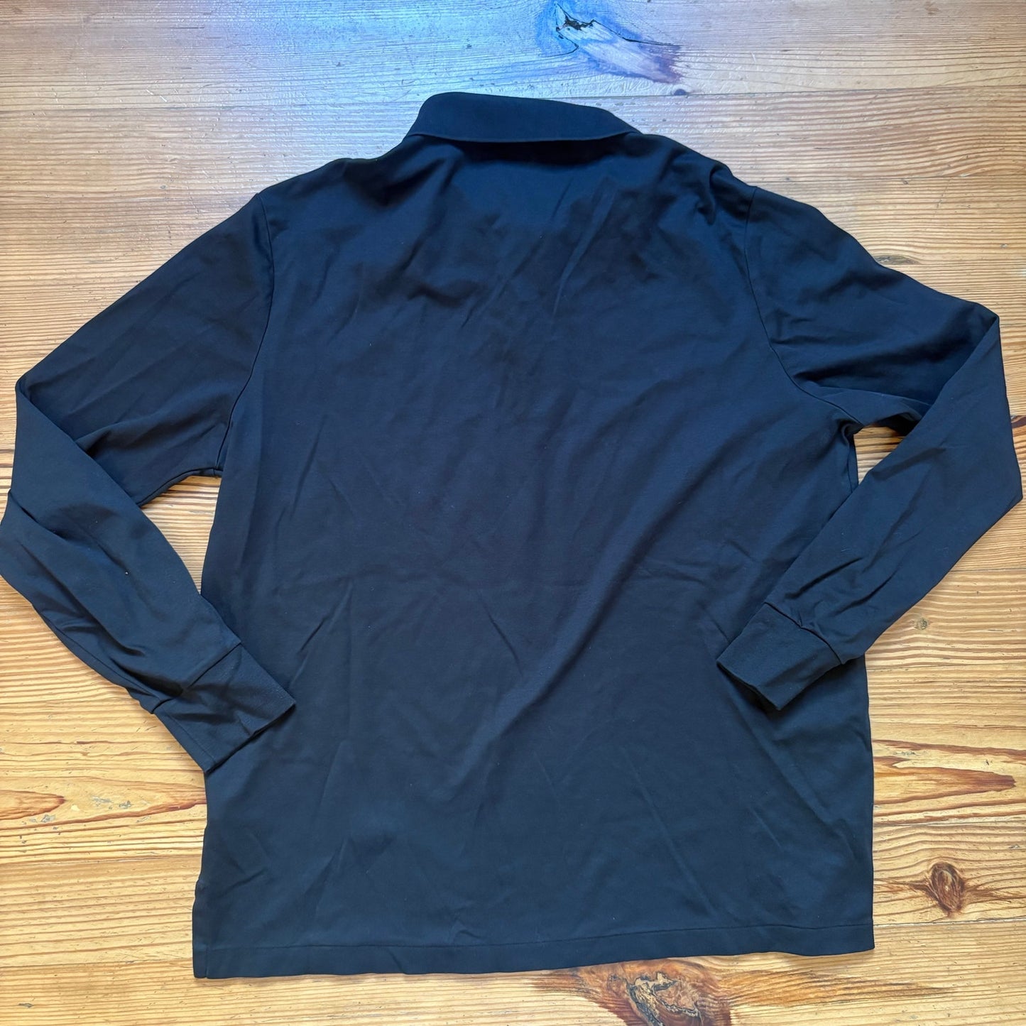 Polo Ralph Lauren black brown accents long sleeve polo shirt SIZE L