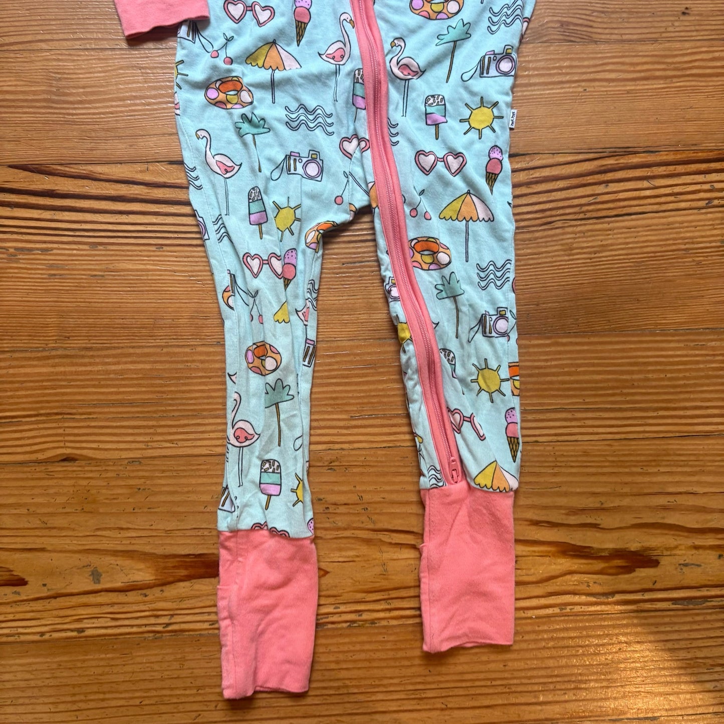 Little Sleepies bamboo long sleeve pant summer full zip pajamas SIZE 2T