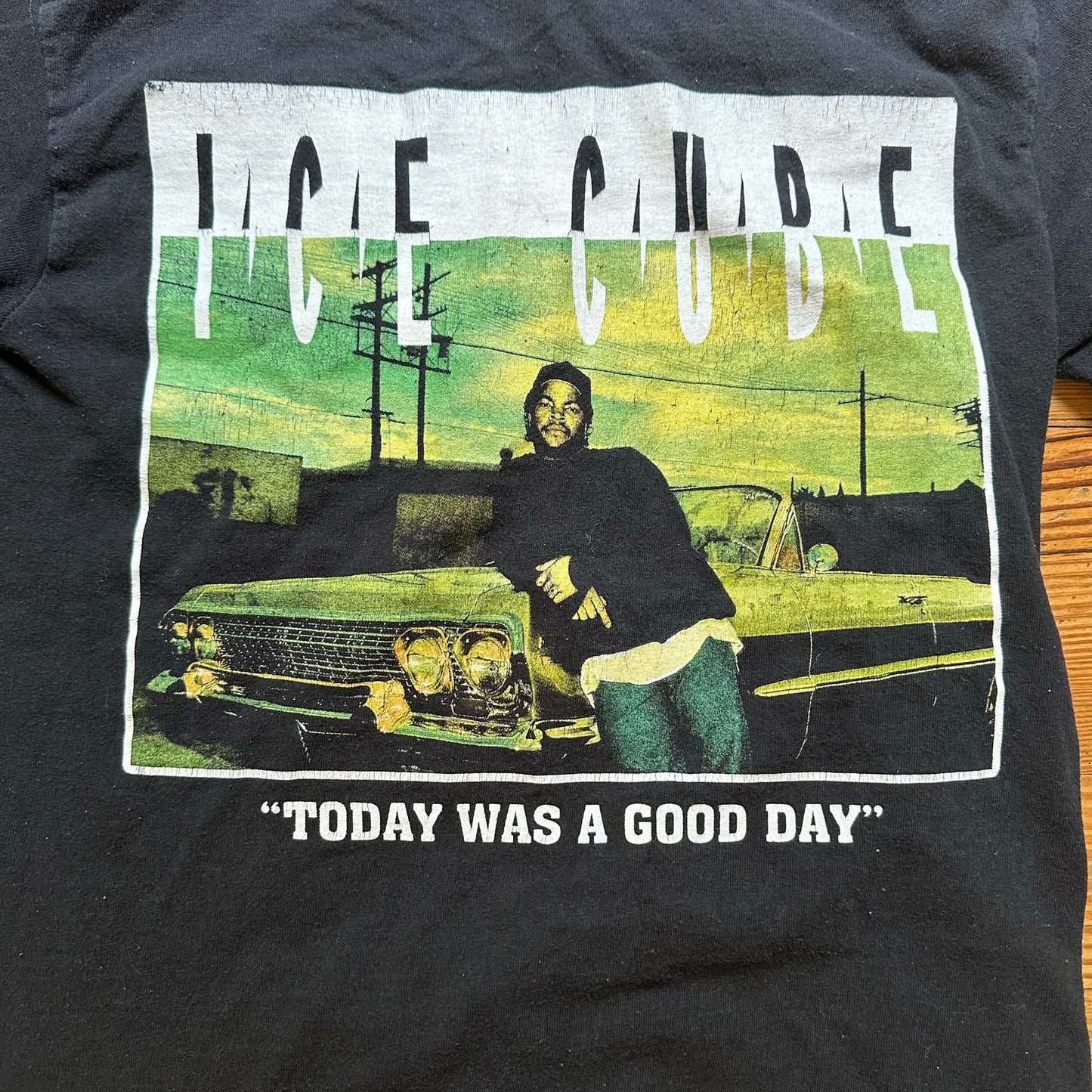 Ice Cube y2k black short sleeve cotton rapper graphic shirt SIZE S