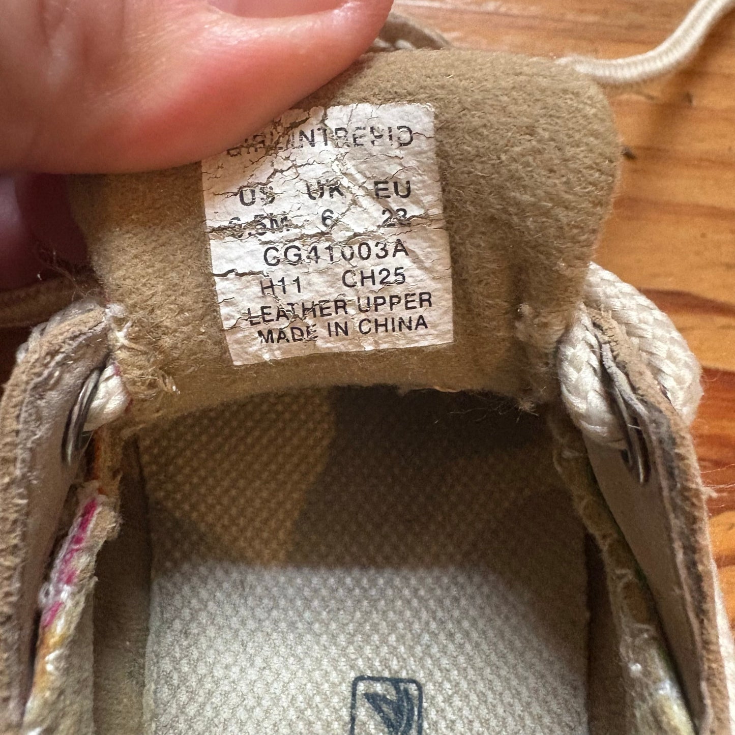 Sperry Top Sider tan leather pink plaid baby boat shoes SIZE 6.5