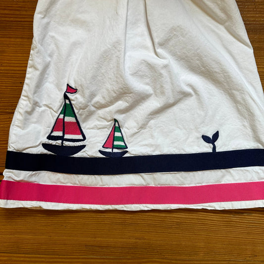 Gymboree white sailboat scallop collar dress SIZE 12-18M