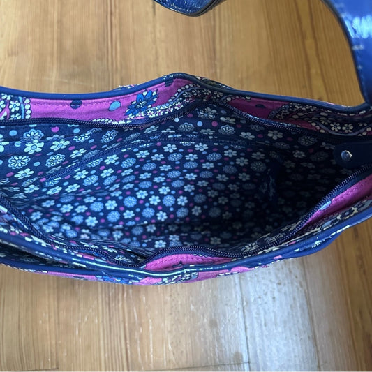Vera Bradley Boysenberry purple blue paisley shoulder bag