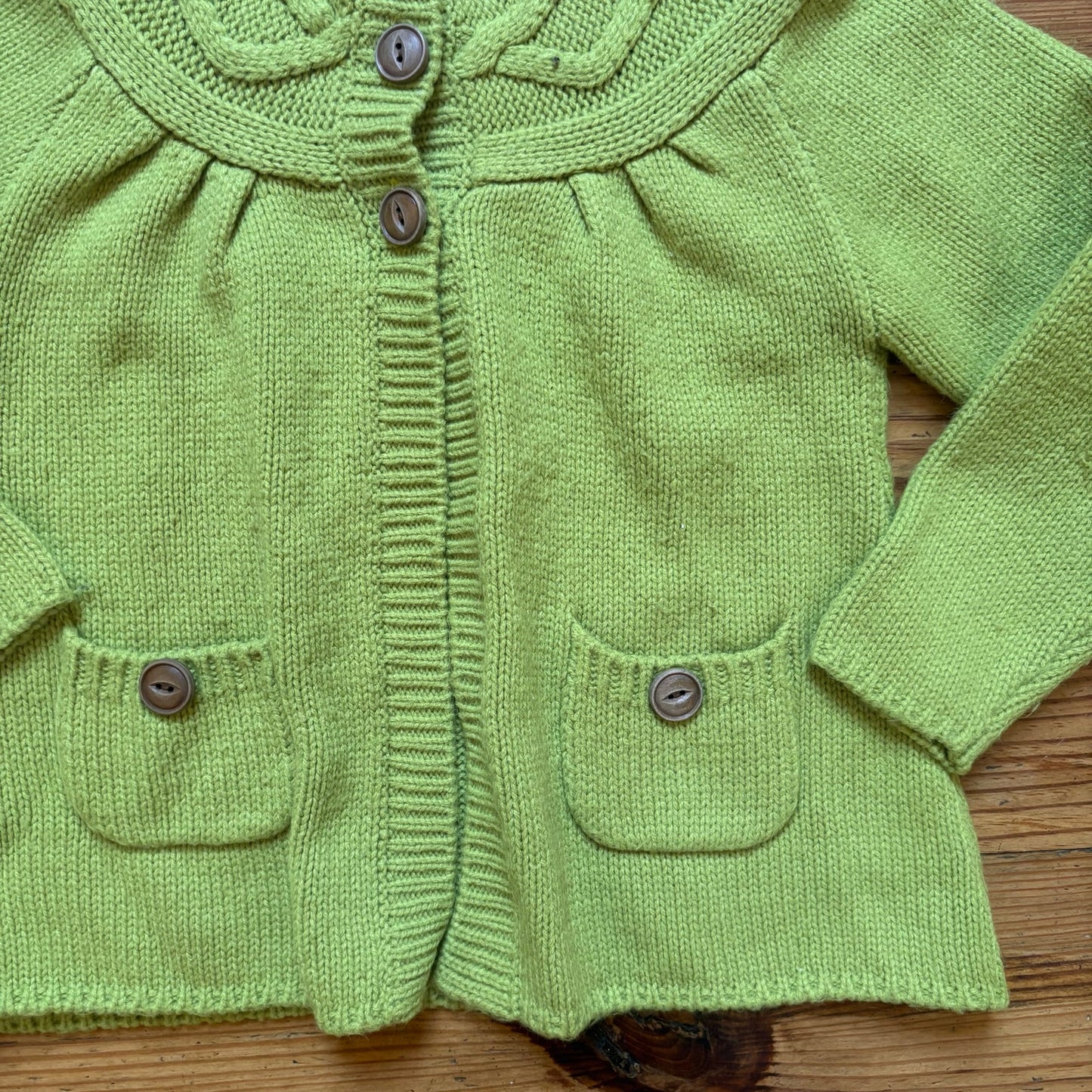 Shrimp & Grits Kids green high neck knit cape sweater SIZE 5