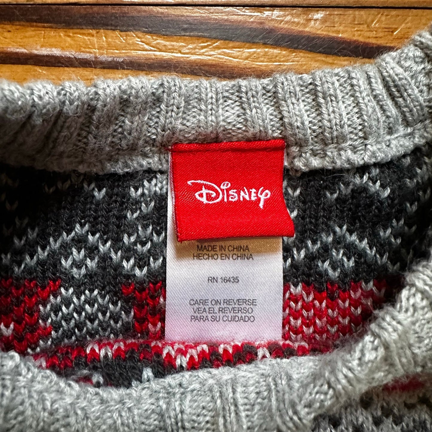 Disney grey Micky Goofy Christmas needlepoint crew sweater SIZE 2T