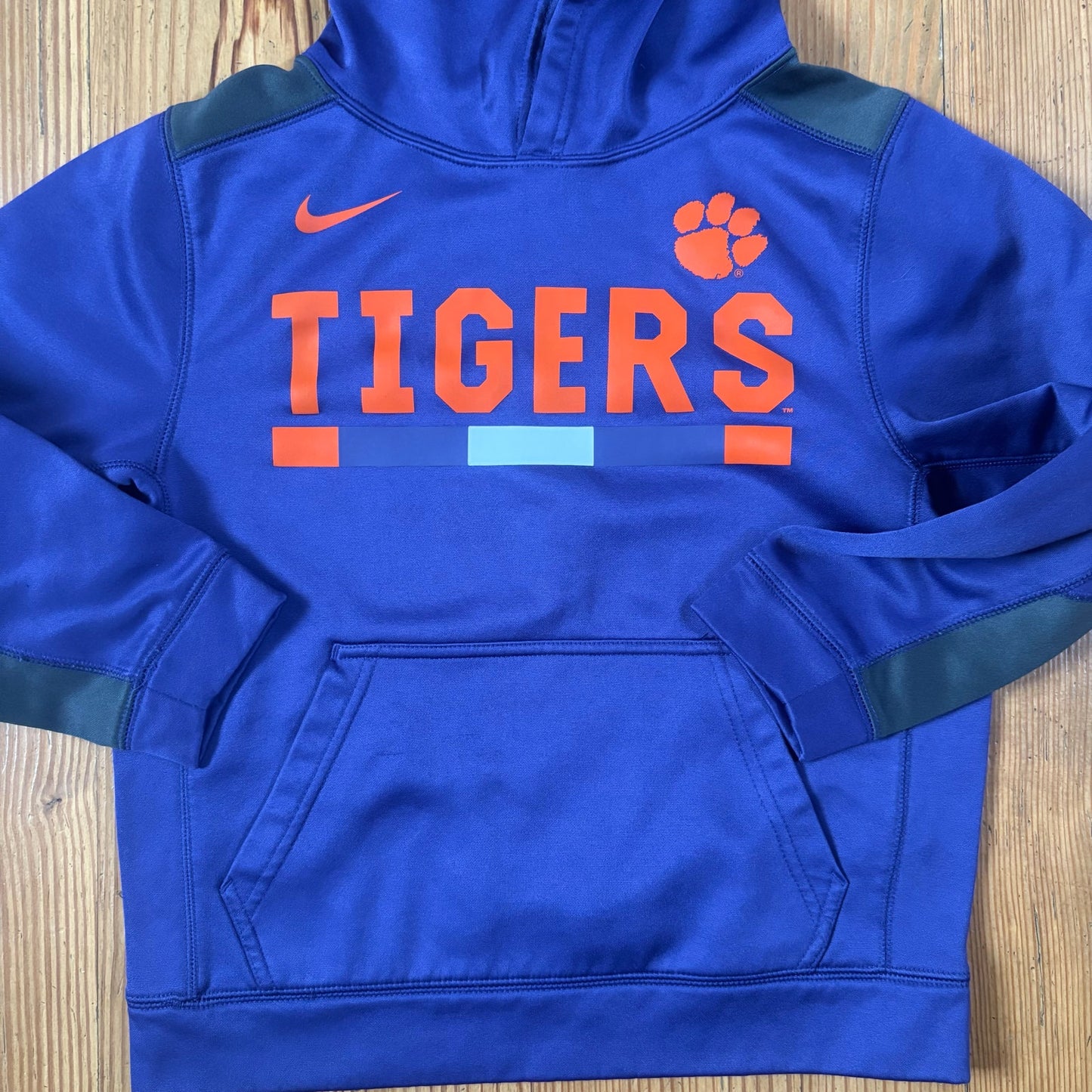 Nike Dri Fit Clemson Tigers purple performance kids hoodie sweatshirt SIZE S