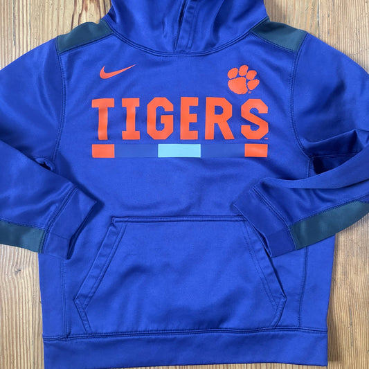 Nike Dri Fit Clemson Tigers purple performance kids hoodie sweatshirt SIZE S