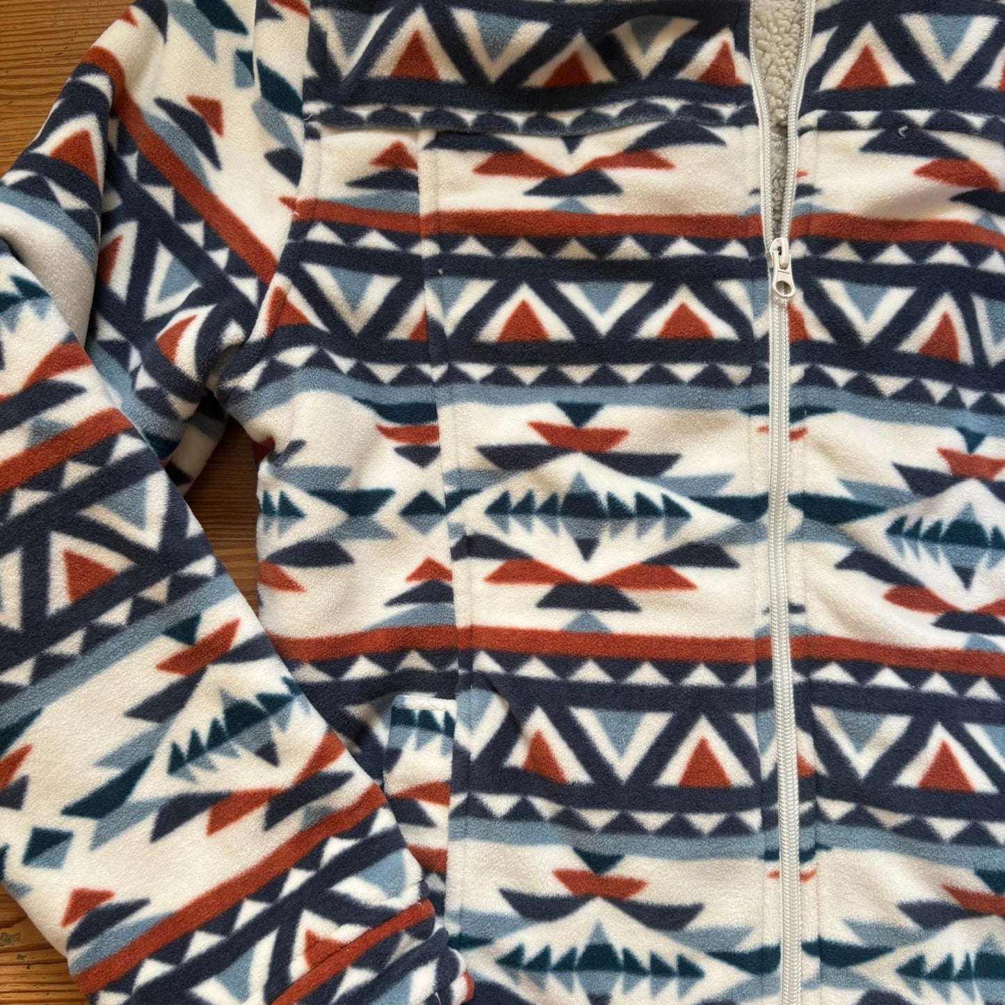 Outback Trading Company fleece lined full zip western print sweater SIZE M