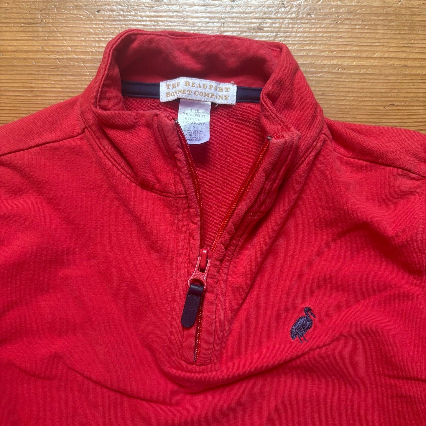 The Beaufort Bonnet Company red quarter zip boys sweater SIZE 5