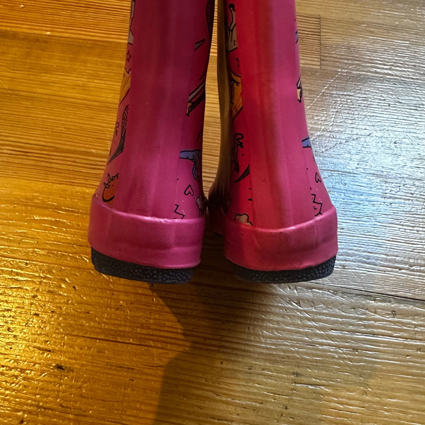 Cat & Jack pink dinosaur print pull on calf rain boots SIZE 5