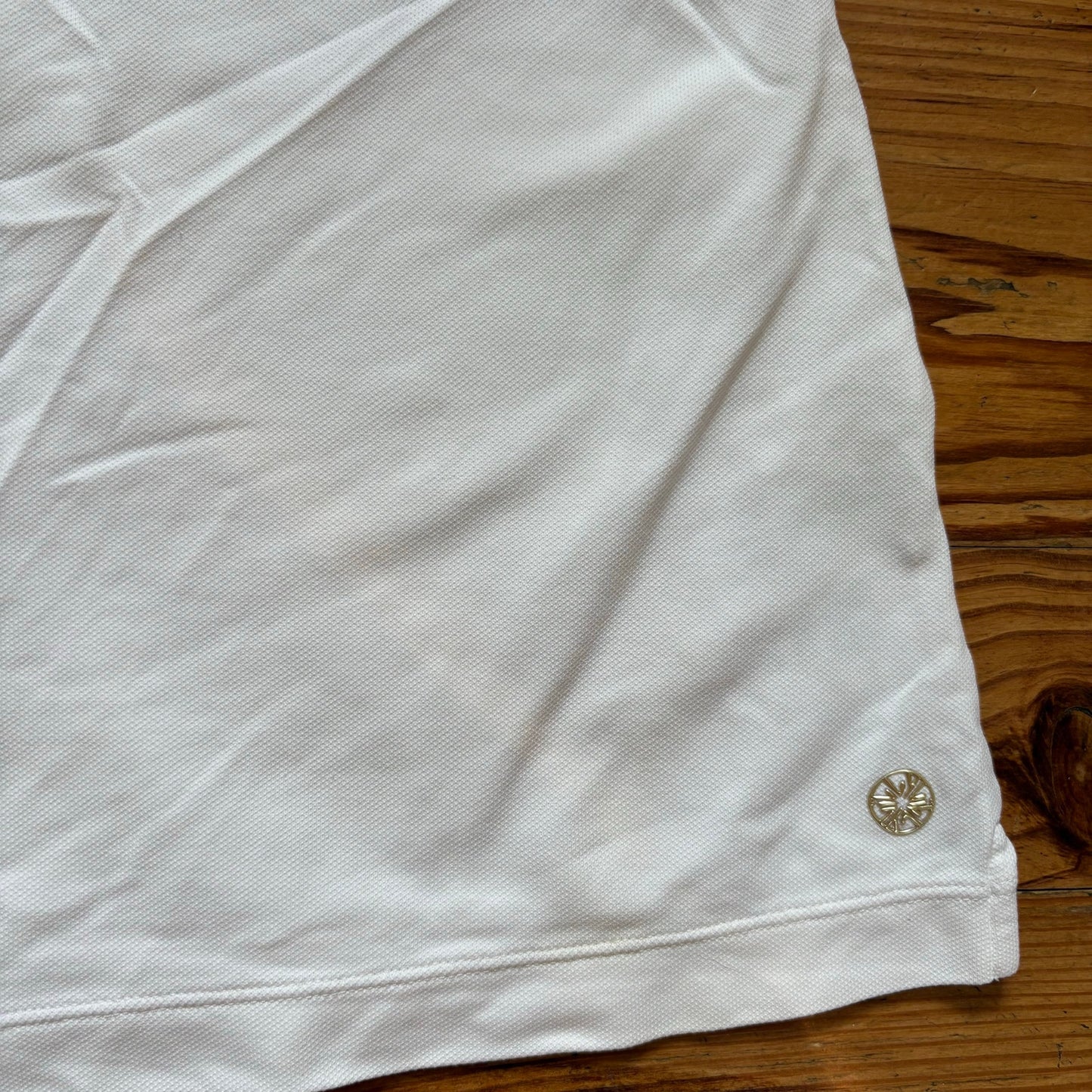 Lilly Pulitzer white floral neckline short sleeve athletic shirt SIZE XL
