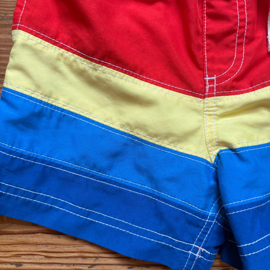 Hanna Andersson blue red yellow striped boys swimsuit SIZE 3T