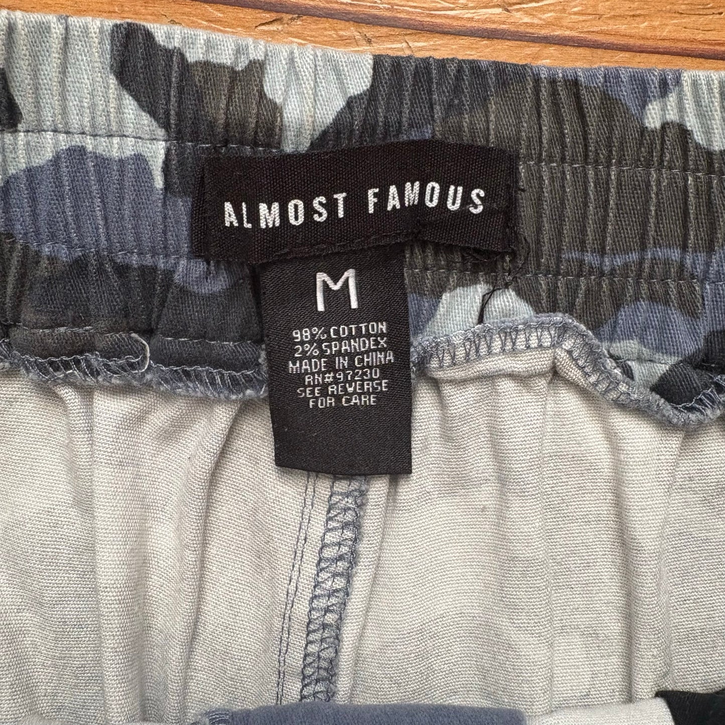 Almost Famous blue army camo print jogger pants SIZE M