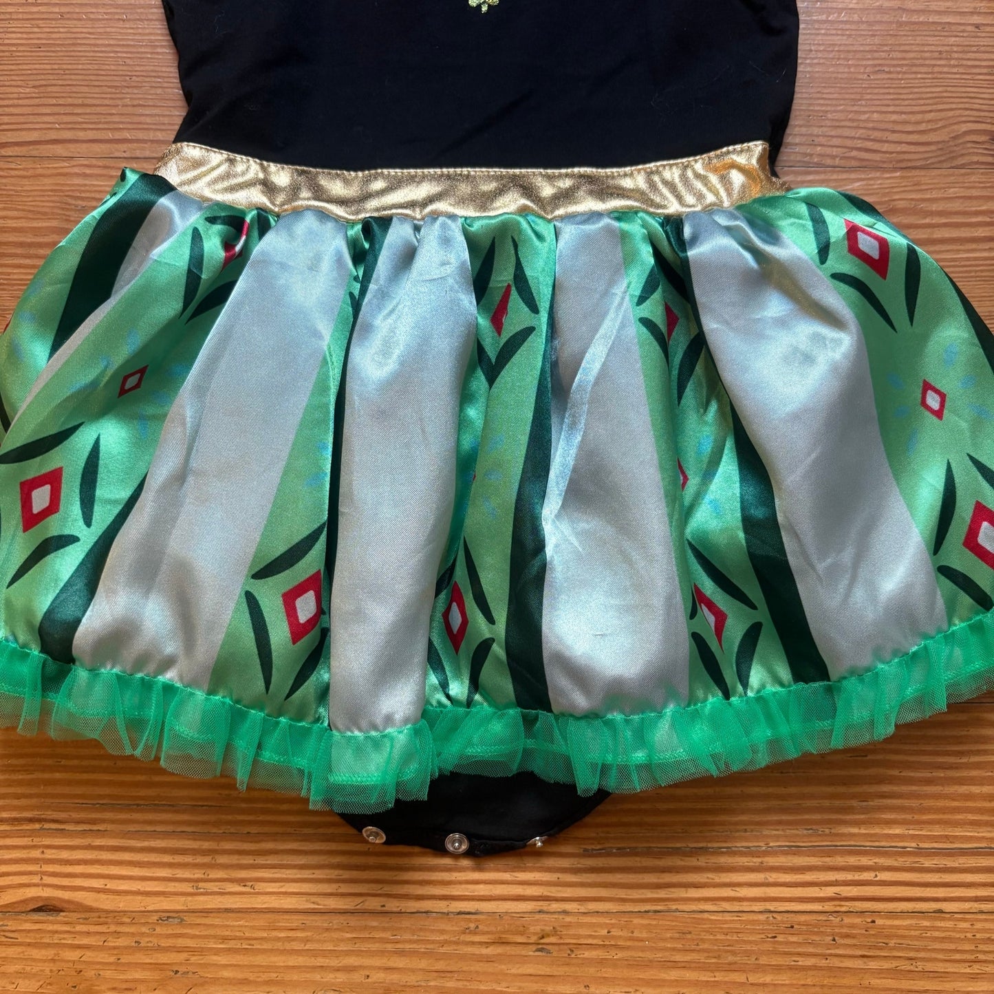 Disney Frozen Anna black green tutu one piece short sleeve bodysuit SIZE 18-24M