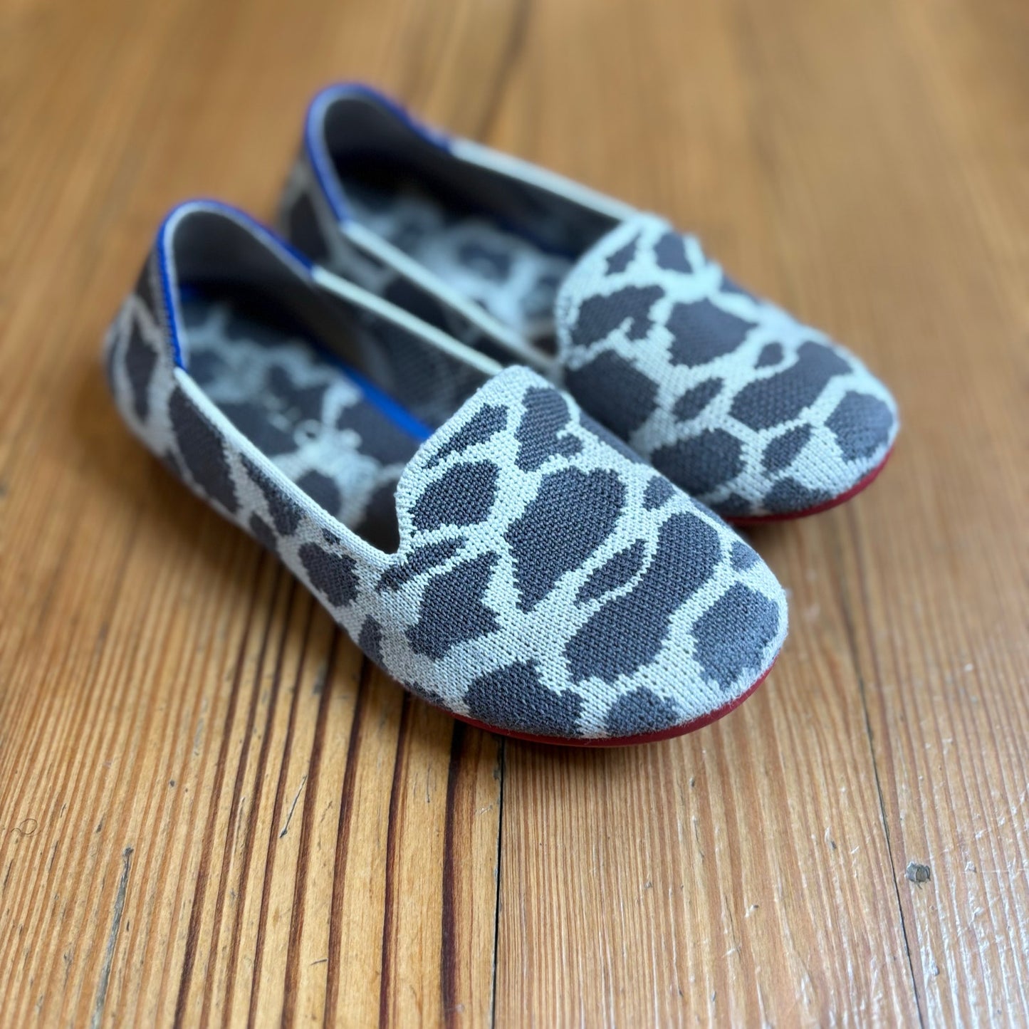 ROTHY'S gray white animal print slip on toddler flats SIZE 12