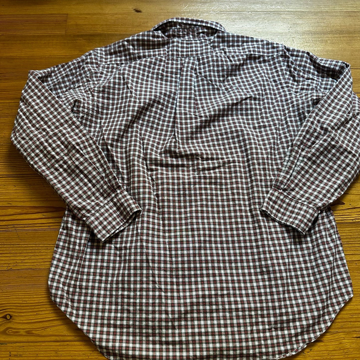Ralph Lauren red white navy pony plaid long sleeve button up shirt SIZE XL