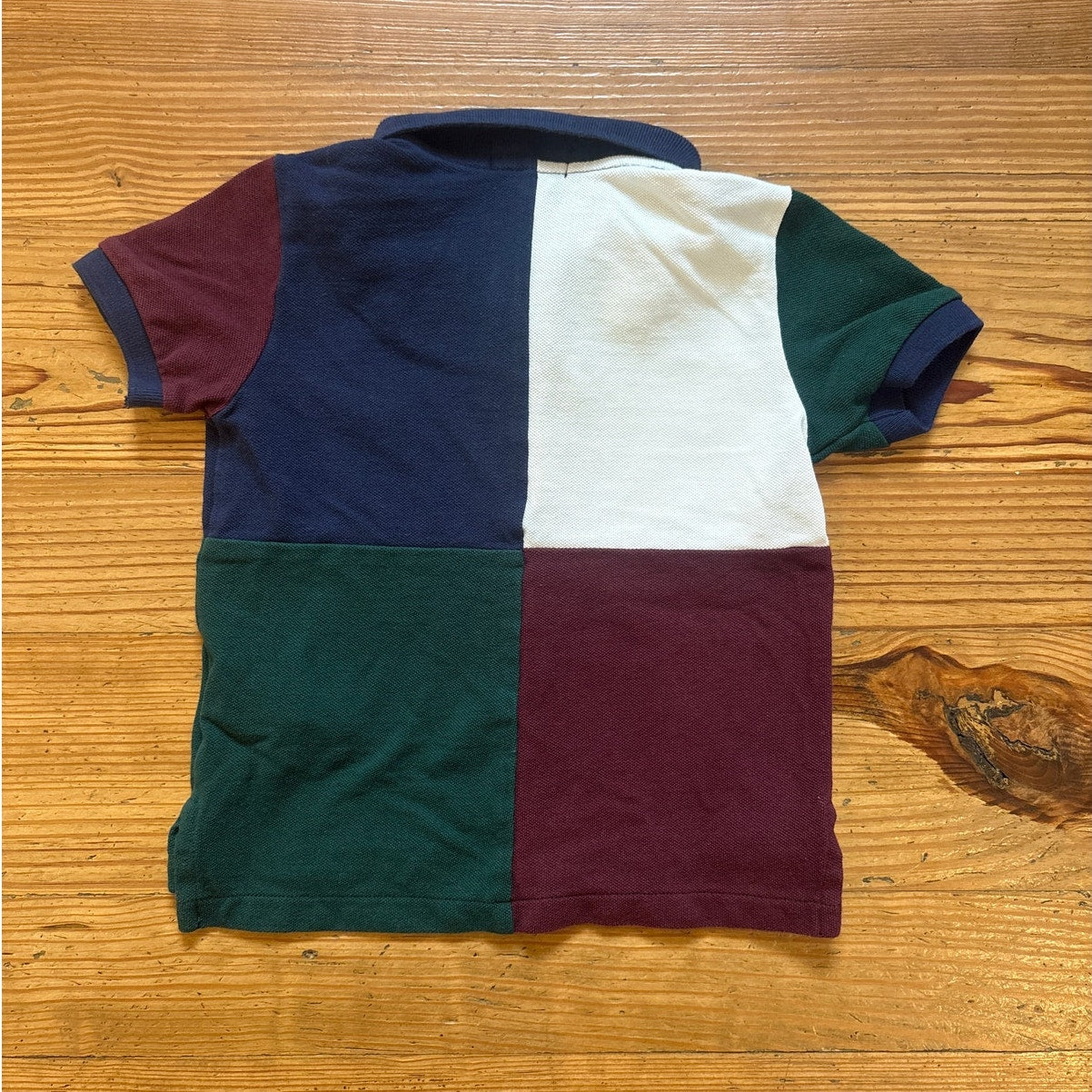 Polo Ralph Lauren navy green color block large pony short sleeve polo SIZE 3T