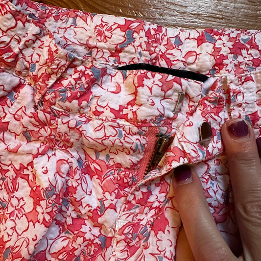 Ralph Lauren pink white floral embroidered cotton shorts SIZE 5