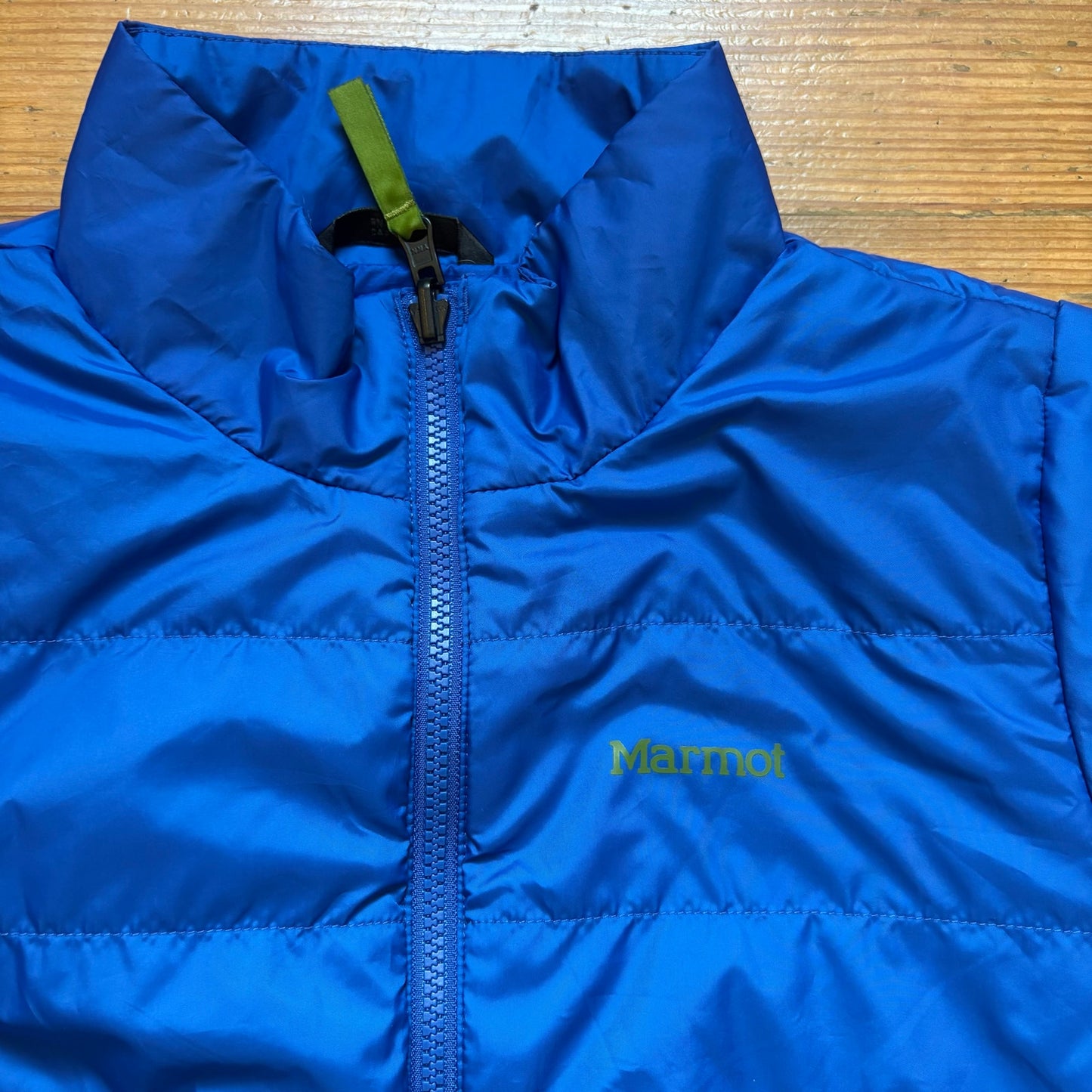 Marmot royal blue puffer full zip high neck boys jacket SIZE XL