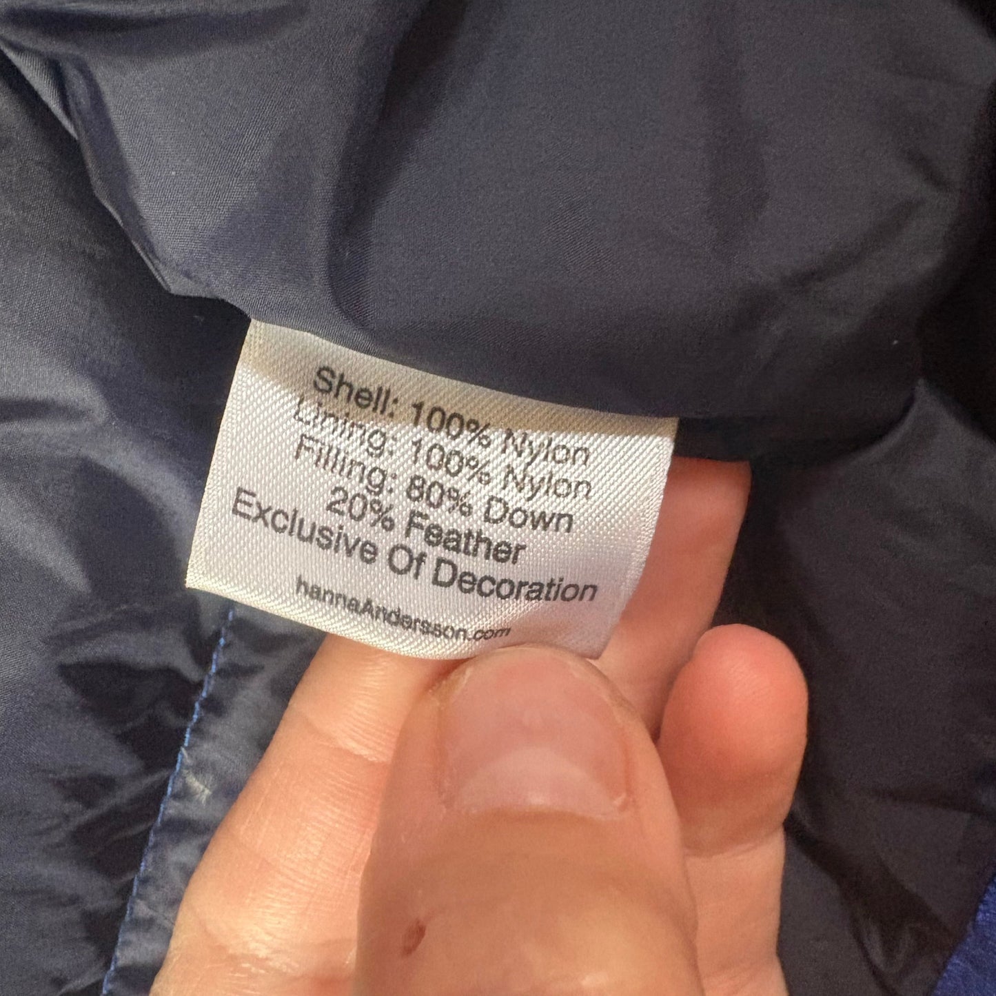 Hanna Andersson blue down full zip puffer kids coat SIZE 7