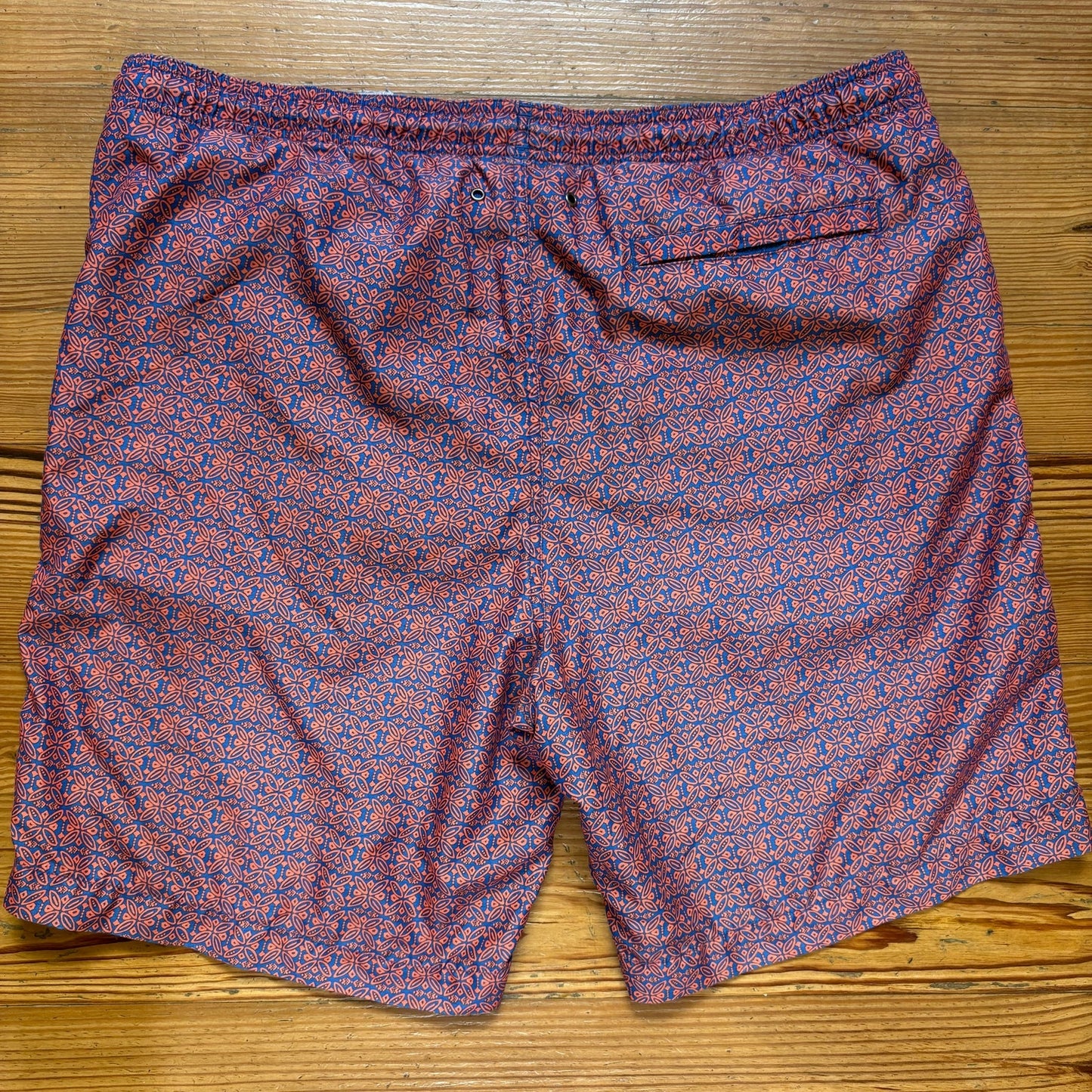 Chaps blue orange pattern drawstring swim shorts SIZE XL