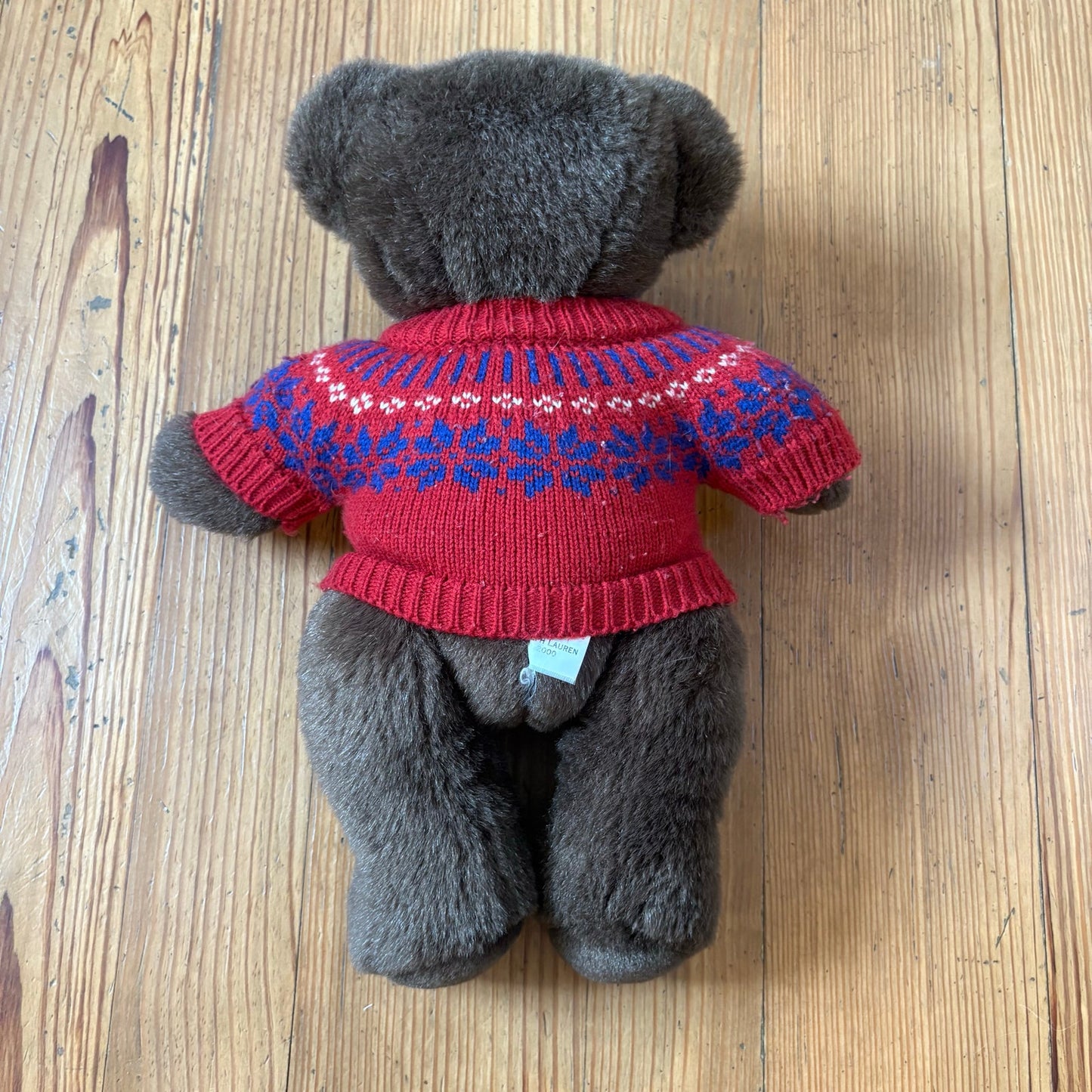 Ralph Lauren 00's dark brown red knit sweater bear plush