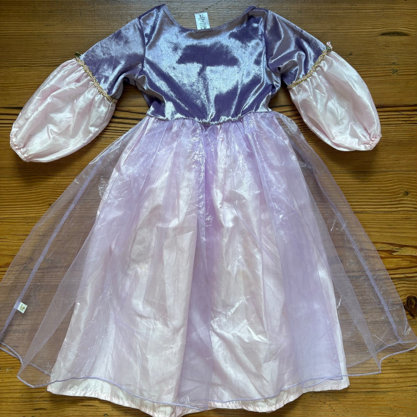 Disney Rupunzel purple pink velvet tulle floral princess dress SIZE 3-5