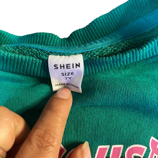 Shein forest green tiger print long sleeve sweatshirt SIZE 7