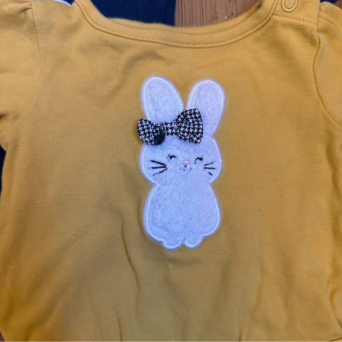 Garanimals yellow navy poodle bunny long sleeve onesies SIZE 0-3M