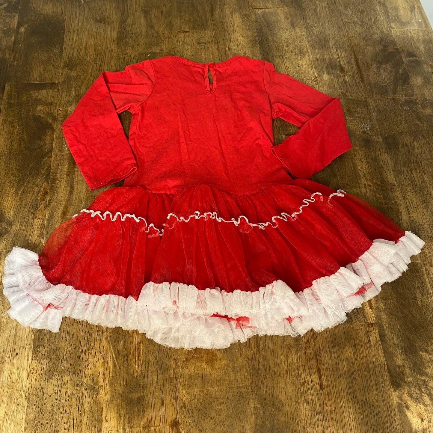 Counting Daisies red Santa I can Explain ruffle tutu long sleeve girls dress 4T